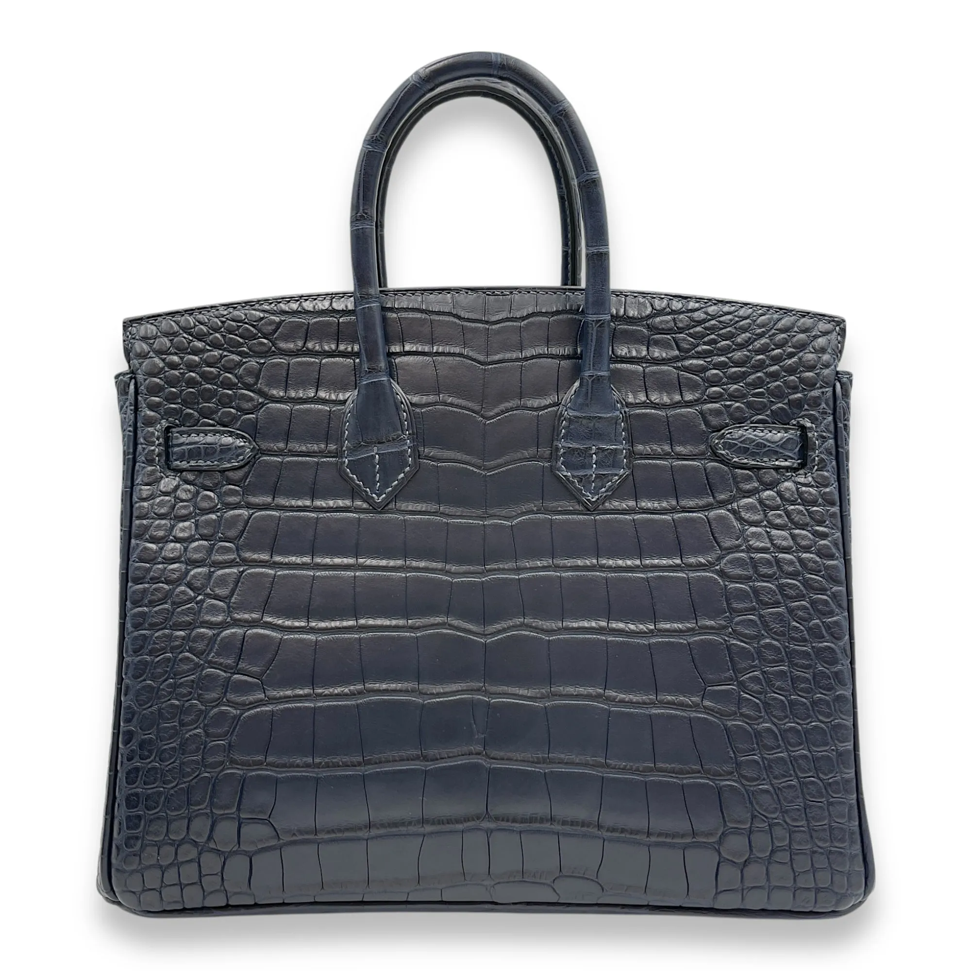 Birkin 25 Blue Marine in Matte Alligator, Gold hardware