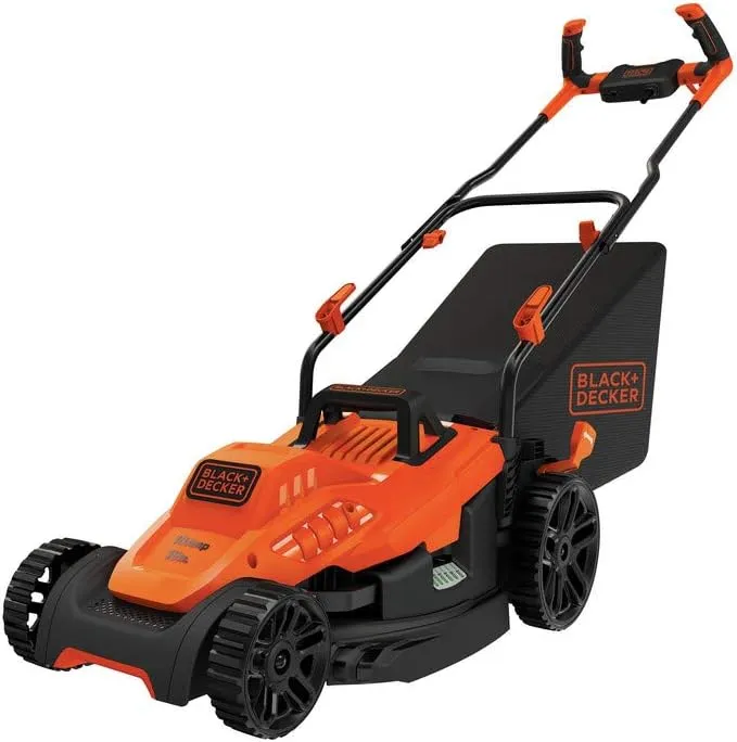 BLACK DECKER Electric Lawn Mower with Bike Handle, 15-Inch, 10-Amp, Corded (BEMW472BH)