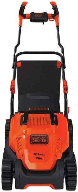 BLACK DECKER Electric Lawn Mower with Bike Handle, 15-Inch, 10-Amp, Corded (BEMW472BH)
