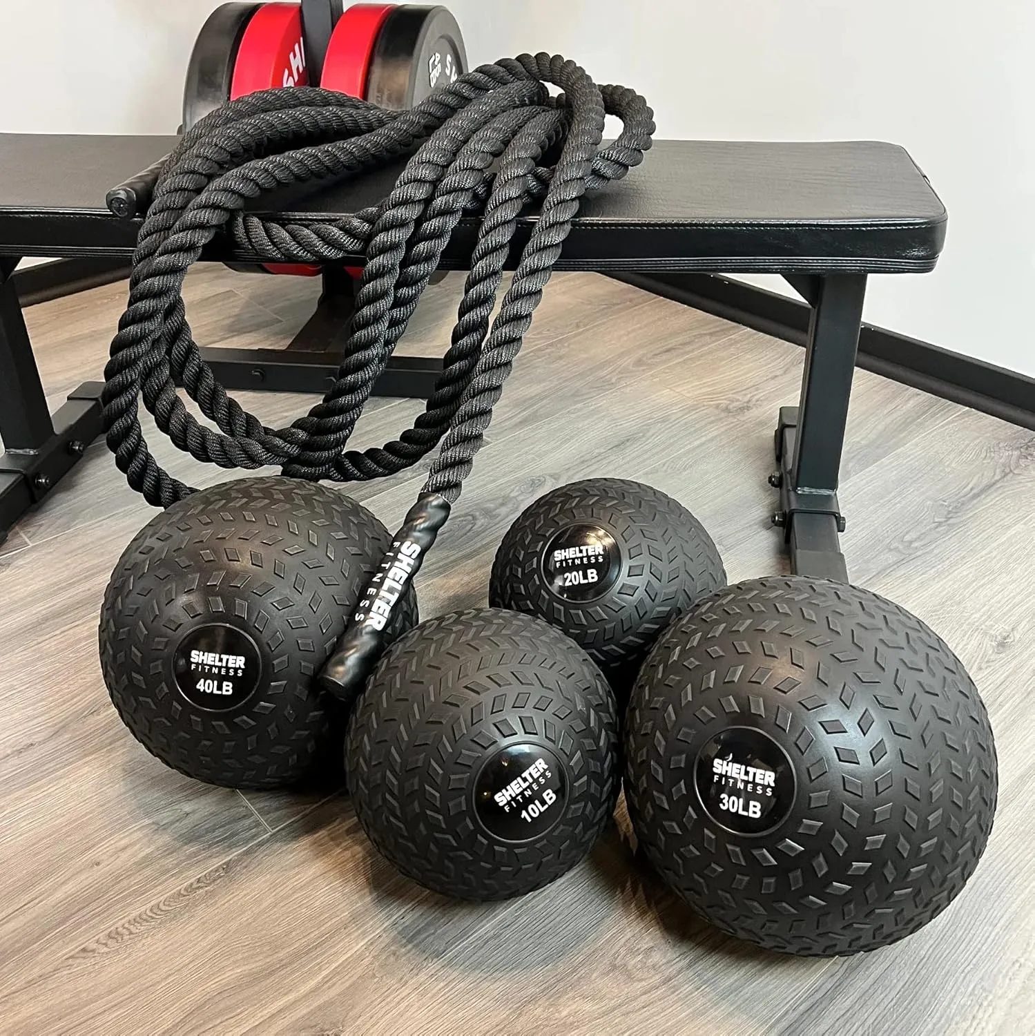 Black Rubber Treaded Slam Ball Equipment