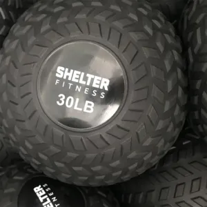 Black Rubber Treaded Slam Ball Equipment