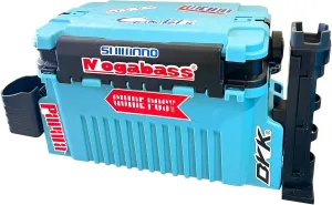 Blue Wave Multifunctional Fishing Tackle Box with Rod Holder - 12L Live Fish Bait Bucket
