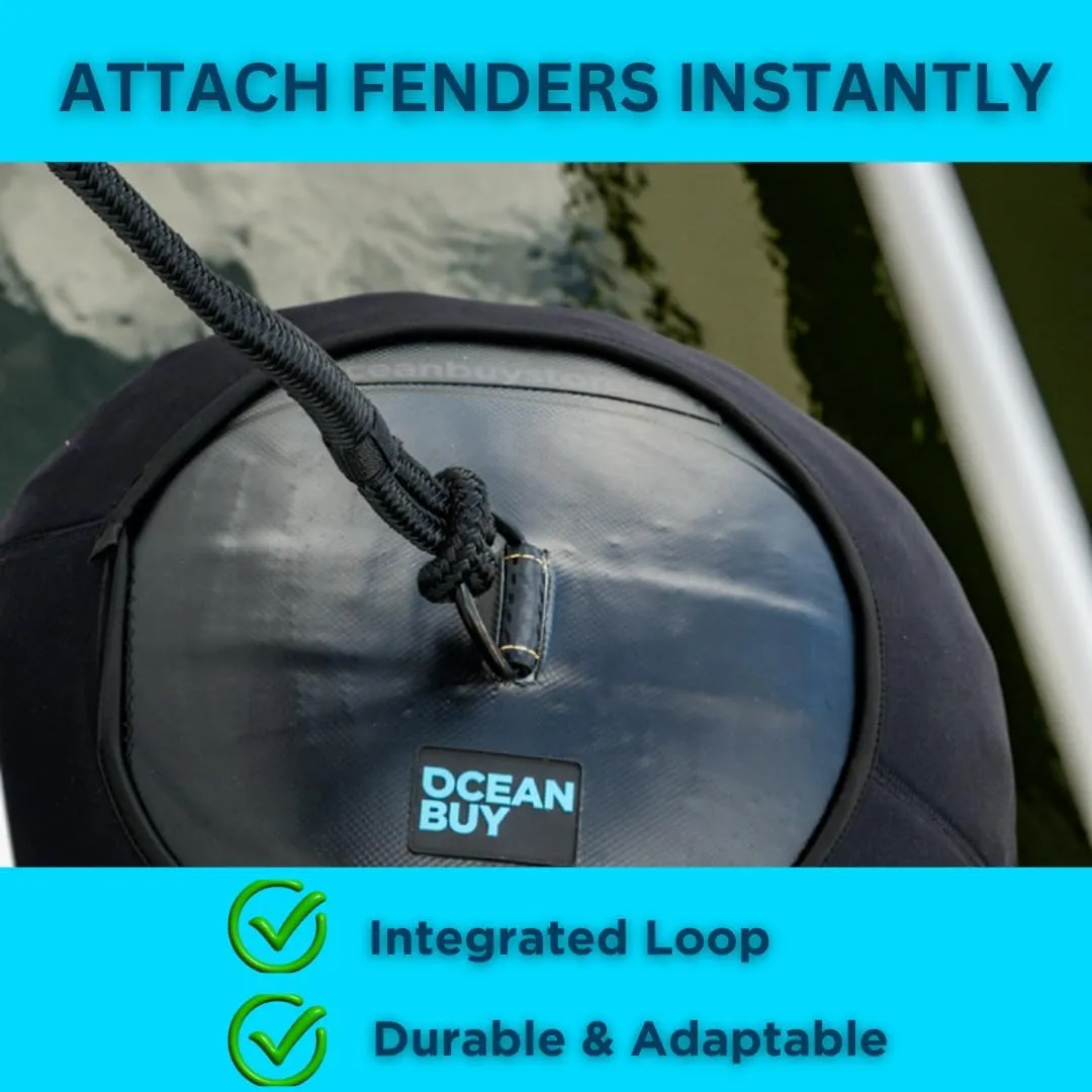 Boat Fender Lines Pack 2 - Boat Bumper Fender - Marine Rope for Boats or Dock Line - Premium Quality Webbing - for Jet Skis, Pontoons & Kayaks - Double Braid - Nylon Material
