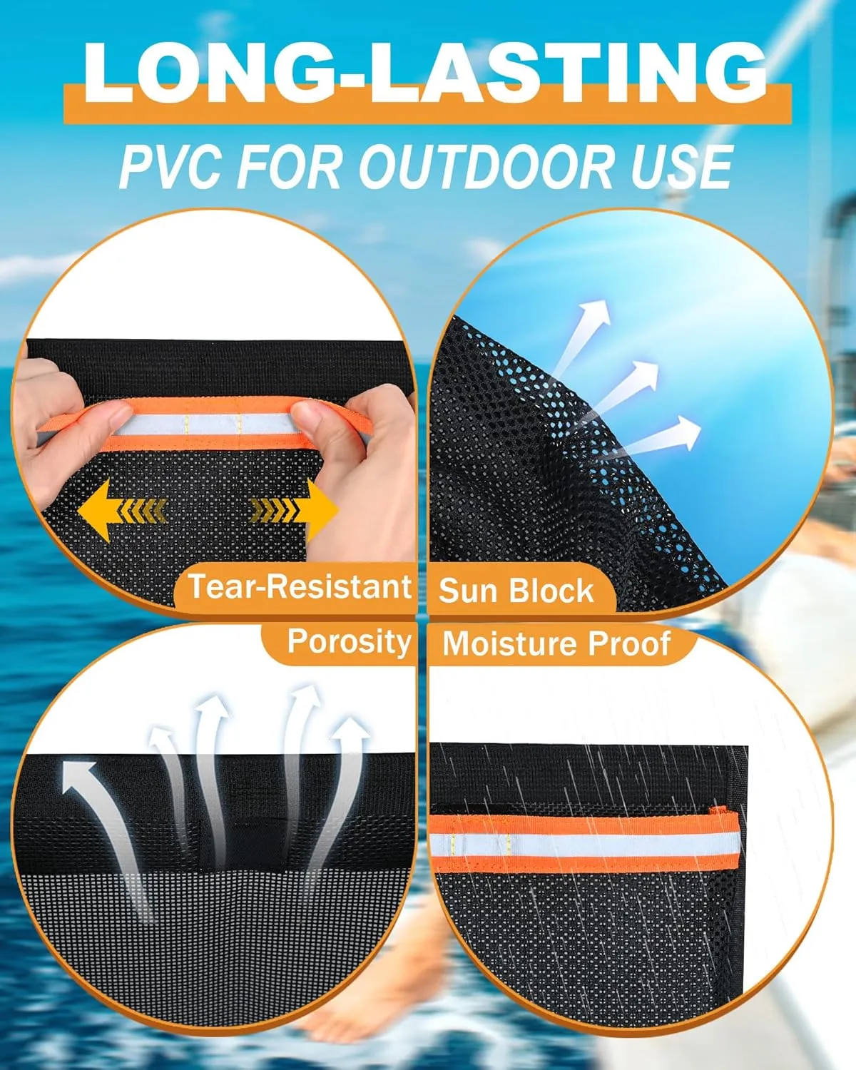 Boat Storage Accessories, PVC Reflective Self-Adhesive Universal Boat Caddy Organizer Mesh Bag for Gloves, Tools, Tackle, Gear