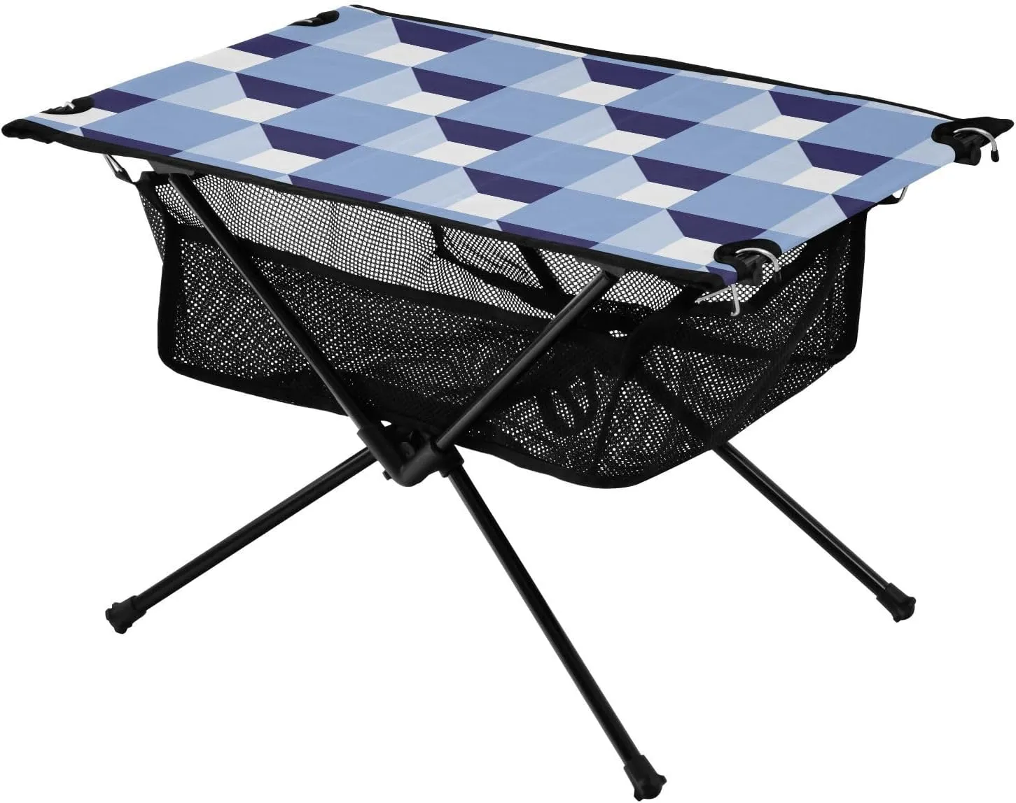 Bolaz Outdoor Folding Portable Picnic Camping Table-Purple Geometric Pattern 2,Storage Mesh for Camping Gear Accessories, Hiking, Mountaineering, Outdoor Travel