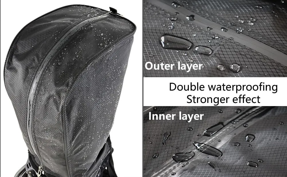 BOYEA & SKULLEAP Golf Bag Cover rain Cover/Hood Nylon Waterproof dust Cover Fits Most Golf cartBags Easy to use Collapsible and removabl Golf Accessory Gifts (Waterproof Nylon, Large)