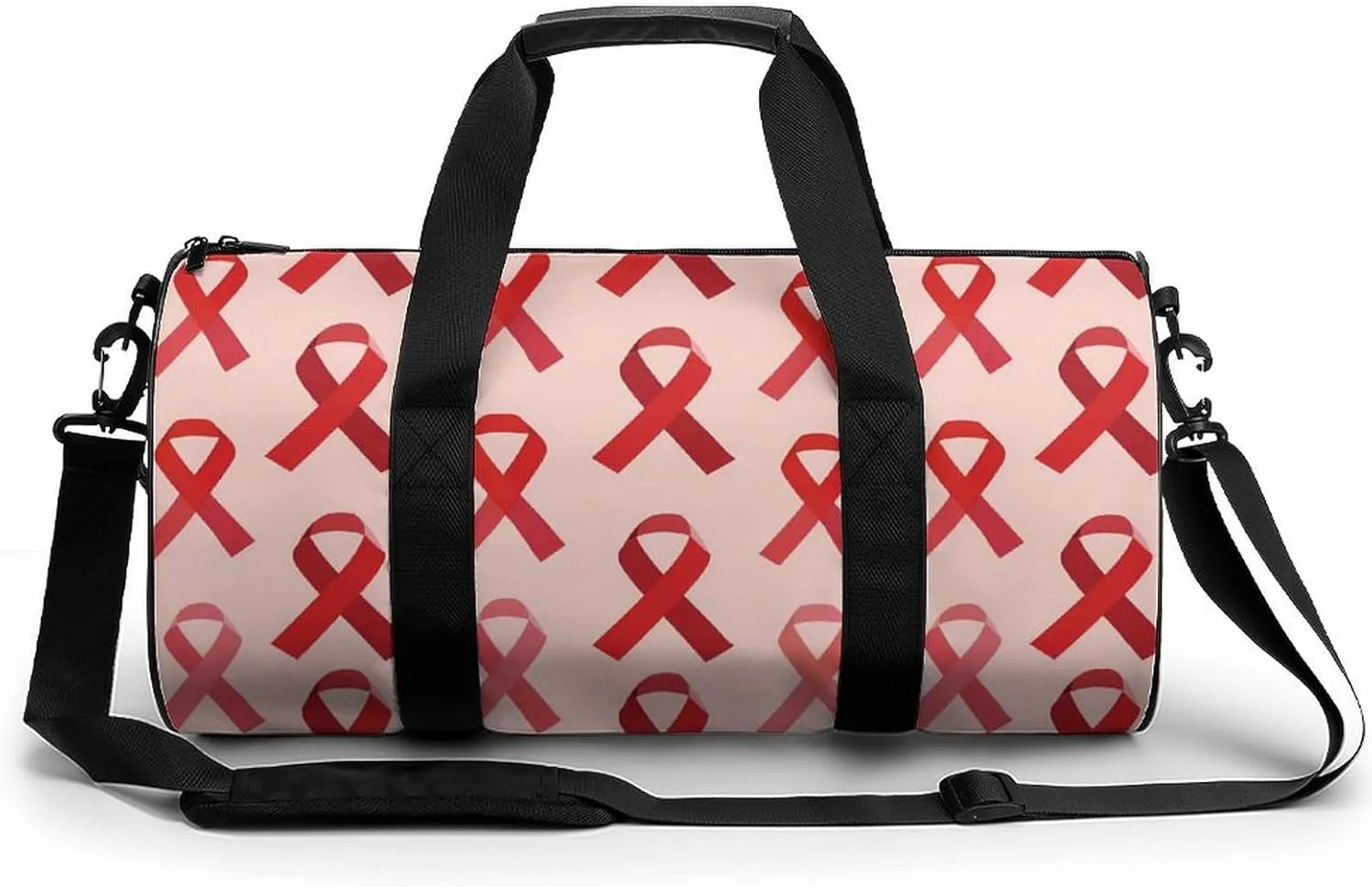 Breast Cancer Awareness Ribbons Gym Bag Print Duffle Bag Weekender Travel Overnight Bag Sports Bag for Men Women Gym Swimming Yoga