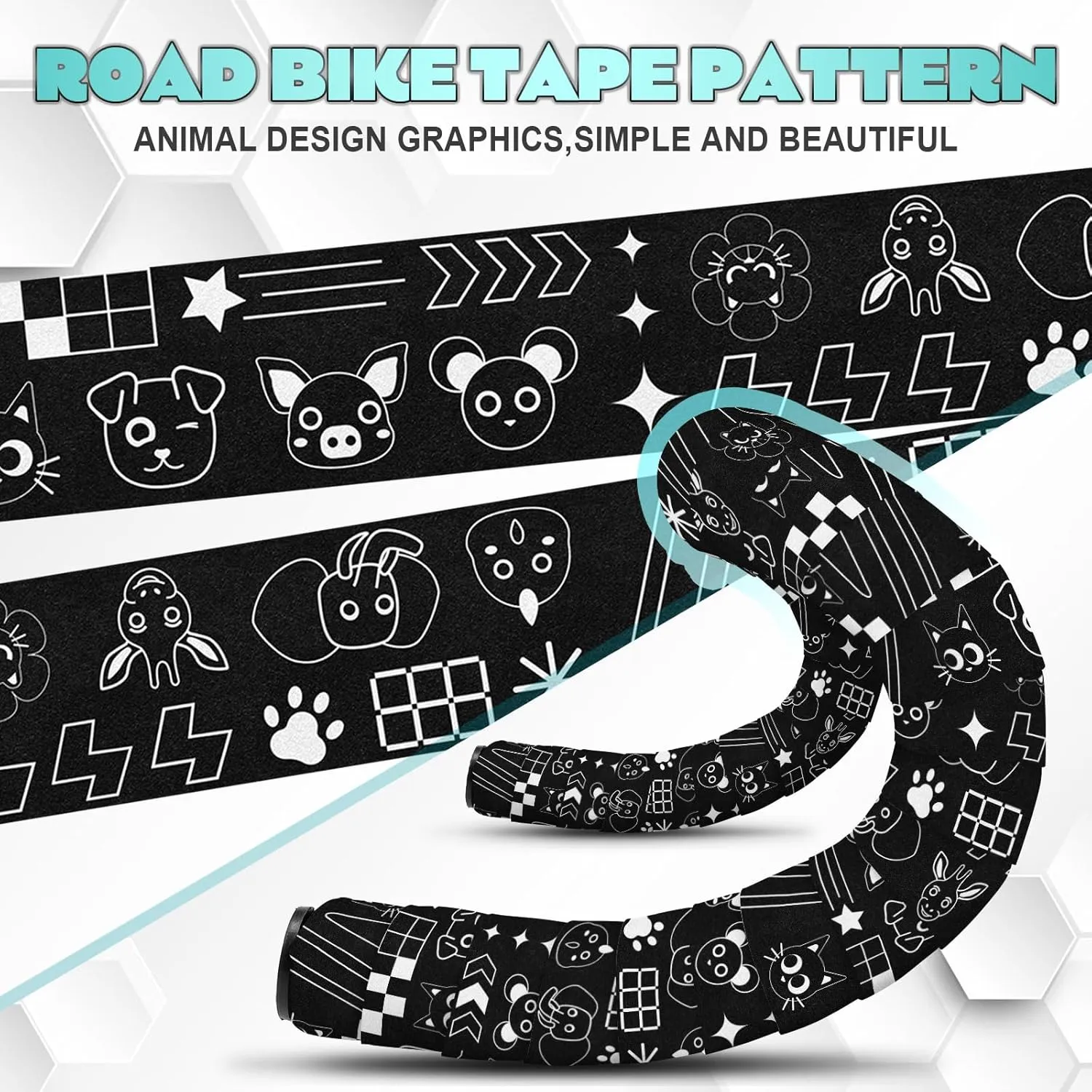 BUCKLOS Bike Handlebar Tape for Road Bike Comfortable Bicycle Handlebar Tape EVA Bike Bar Tape Grip 2 Rolls Bicycle Drop Bar Wraps Black
