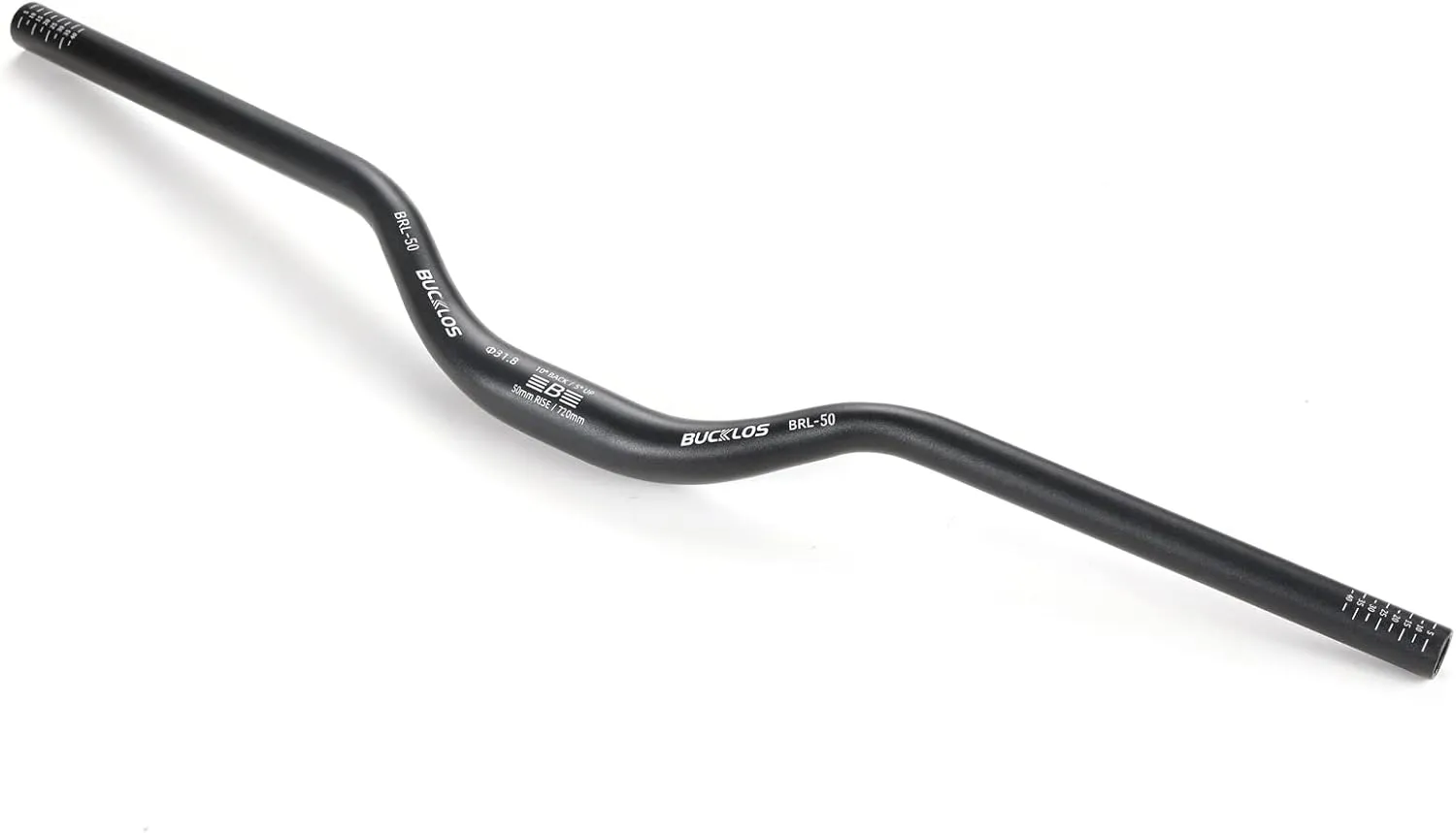 BUCKLOS Mountain Bike MTB Handlebars 25.4/31.8mm - 20/30/50/90/100/120/160mm Rise MTB Aluminum Alloy Handlebar - 720/780mm Extra Long Bicycle Riser HandleBars for E-Bike Folding Bike Downhill Racing.