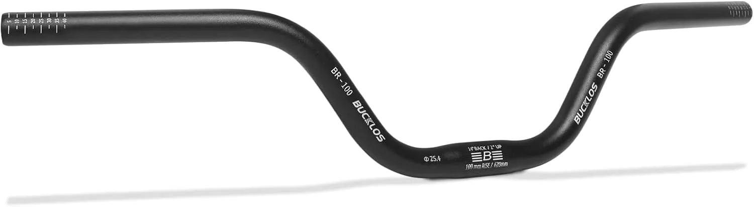 BUCKLOS Mountain Bike MTB Handlebars 25.4/31.8mm - 20/30/50/90/100/120/160mm Rise MTB Aluminum Alloy Handlebar - 720/780mm Extra Long Bicycle Riser HandleBars for E-Bike Folding Bike Downhill Racing.