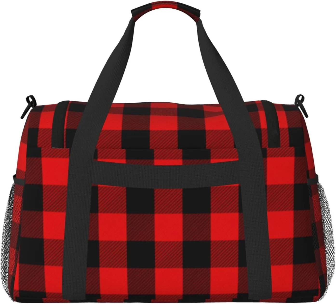 Buffalo Red Plaid Grande Travel Duffel Bag Large Foldable Waterproof Overnight Bag For Beach Swim Bags Pool Sports Gym