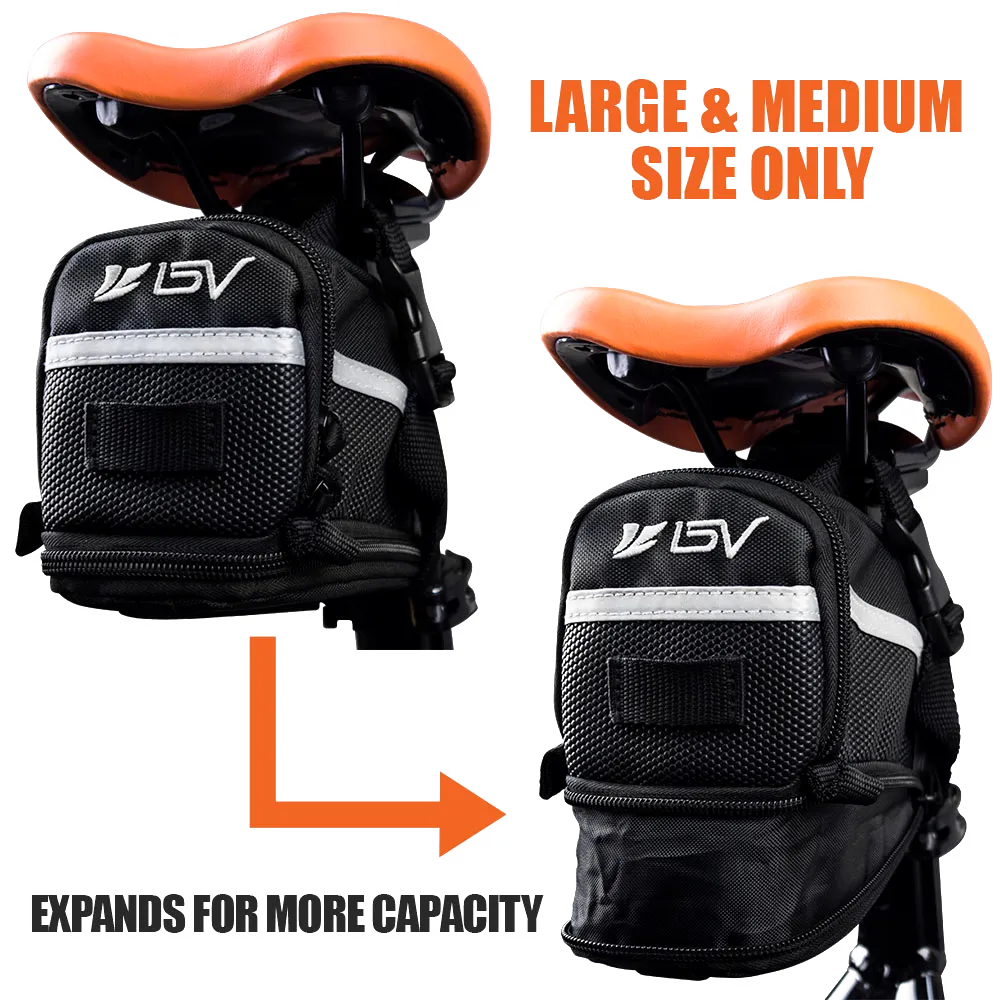 BV Bike Saddle Bag Expandable Strap-On |  BV-SB1