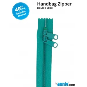 By Annie Double Slide Handbag Zipper - 40" Emerald