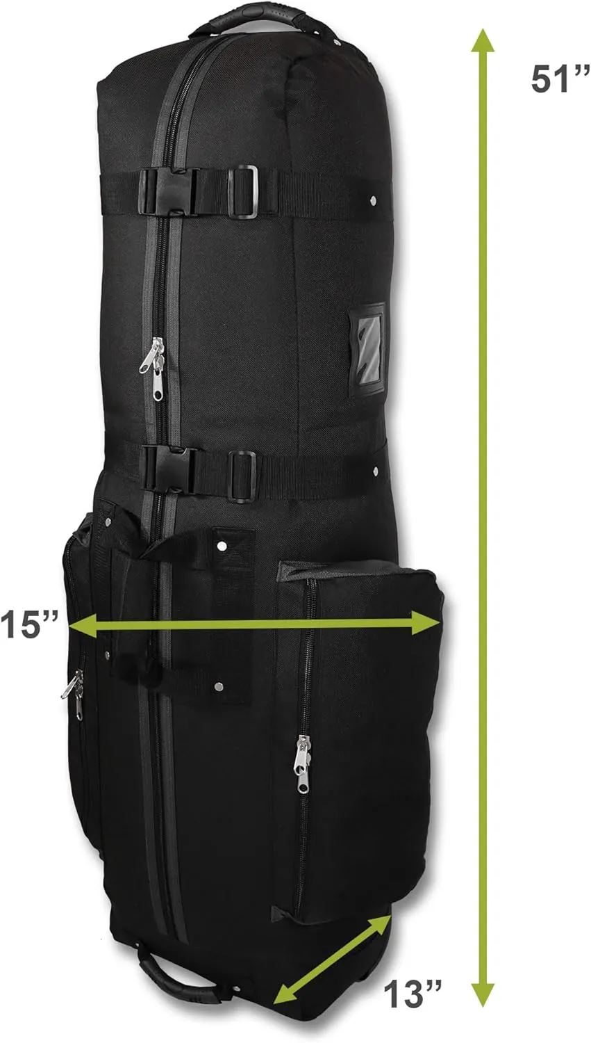 CaddyDaddy Constrictor Soft-Sided Golf Travel Bag Cover with Padded Top, Wheels & Lockable Oversized Zippers | Case for Transporting Clubs on Airlines | 1 Year Travel Case Replacement Coverage