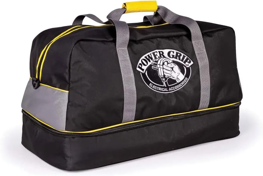 Camco Power Grip Electrical Accessory Bag with Adapter Storage Storage Duffel Secures PowerGrip Extension Cords and Accessories (55014), Black