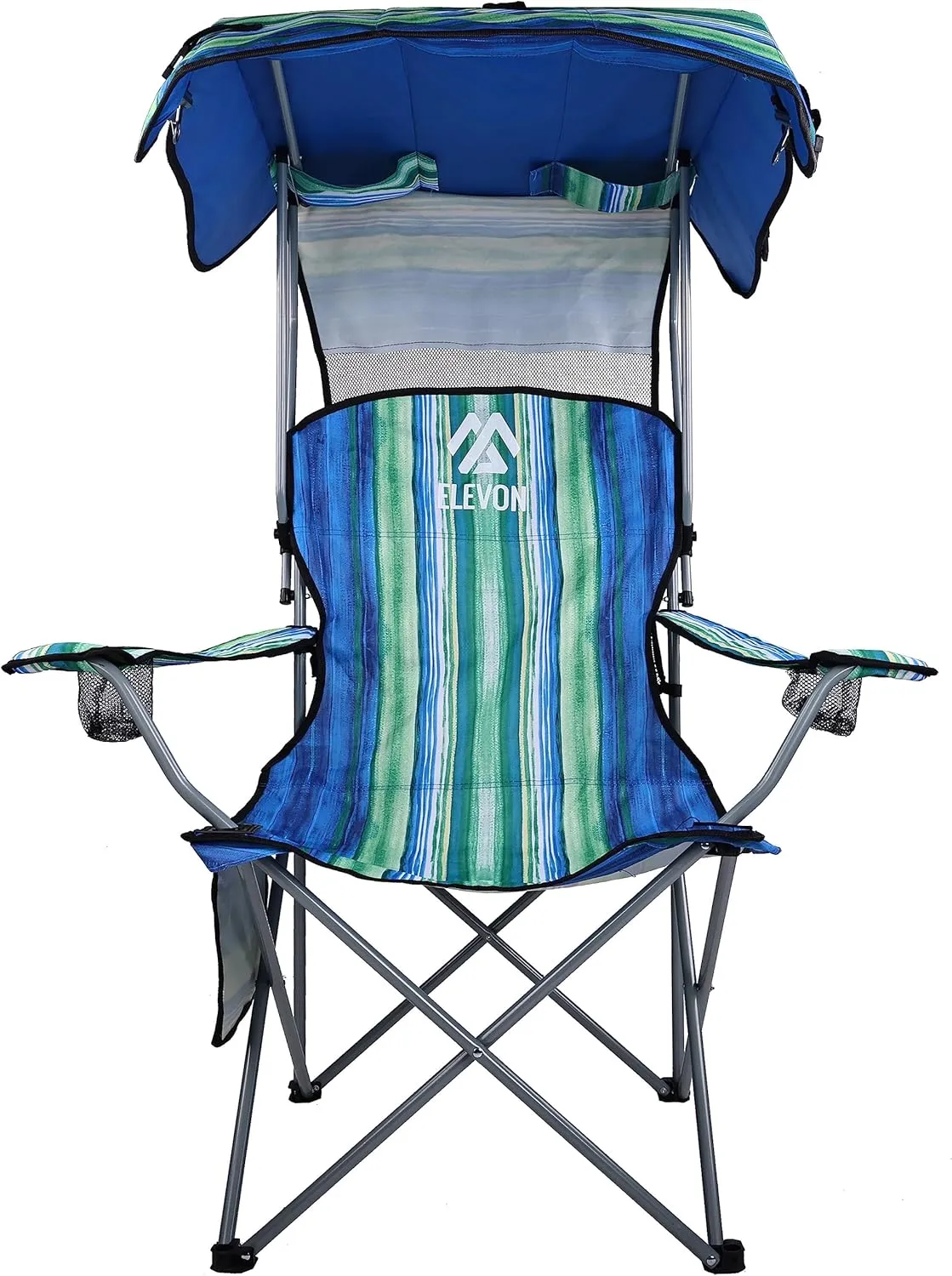 Camp Chairs with Shade Canopy Chair Folding Camping Recliner Support with Carrying Bag, Multi-Color
