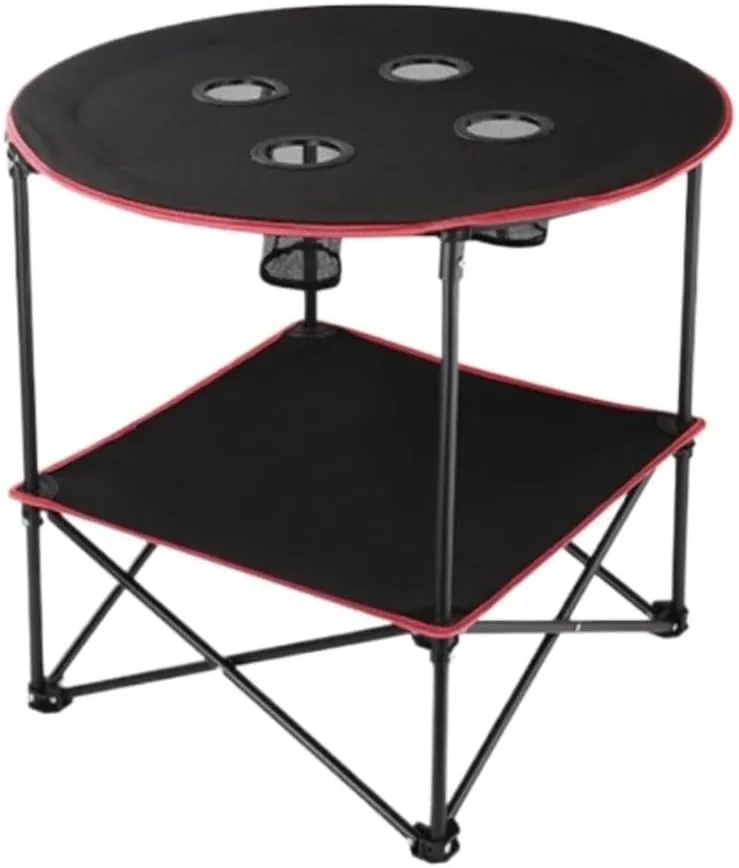 Camping Table Folding Table Outdoor Table Camping Table Beach Table 4 Cup Holders with Steel Frame Lightweight 600D Oxford Folding Picnic Table Folding Camping Table