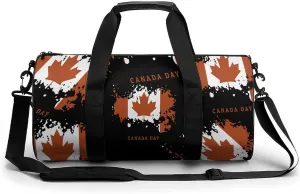 Canada Day Small Gym Bag for Men Women Swim Dance Travel Tote Duffle Bags with Shoulder Strap