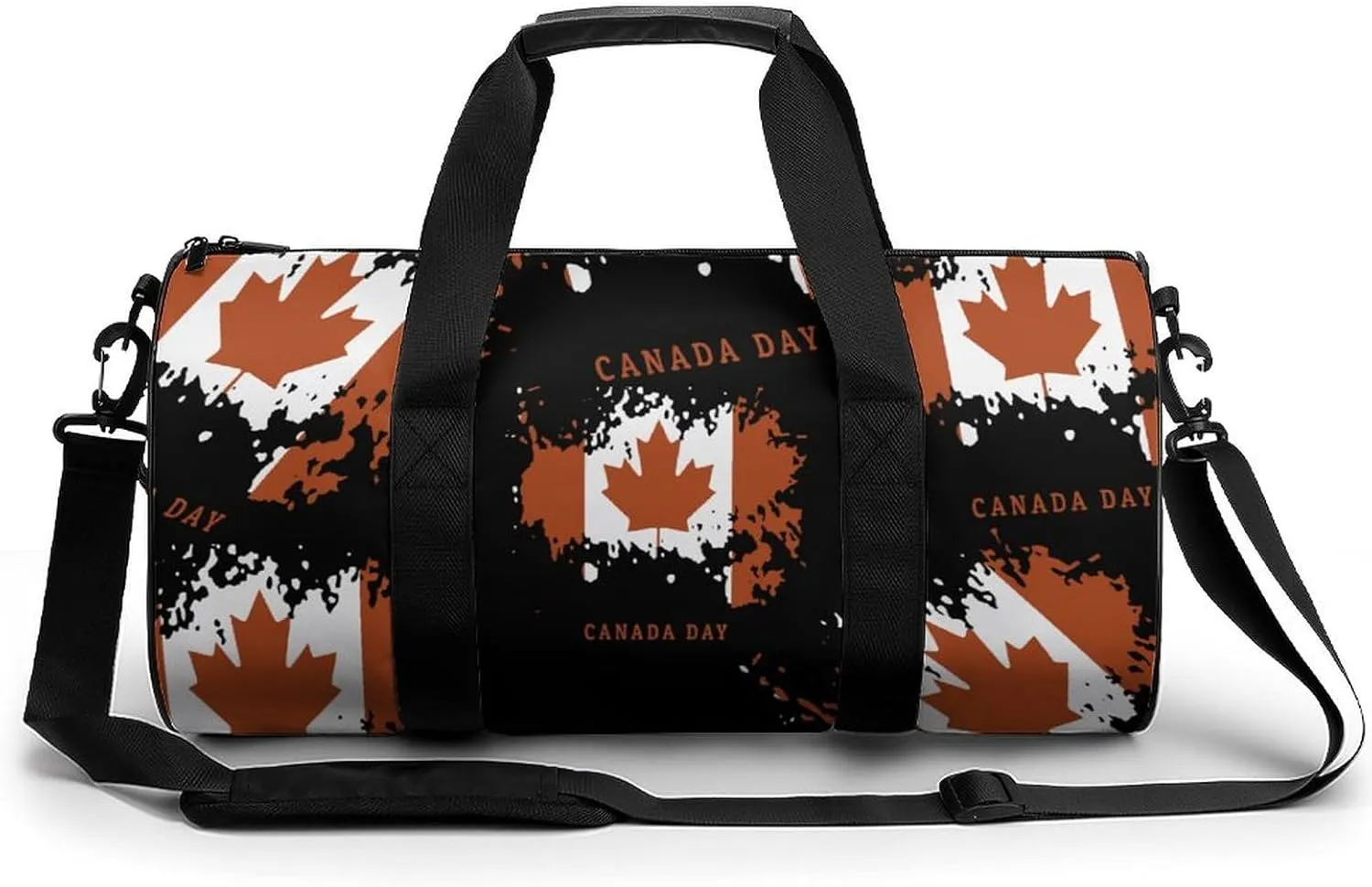 Canada Day Small Gym Bag for Men Women Swim Dance Travel Tote Duffle Bags with Shoulder Strap