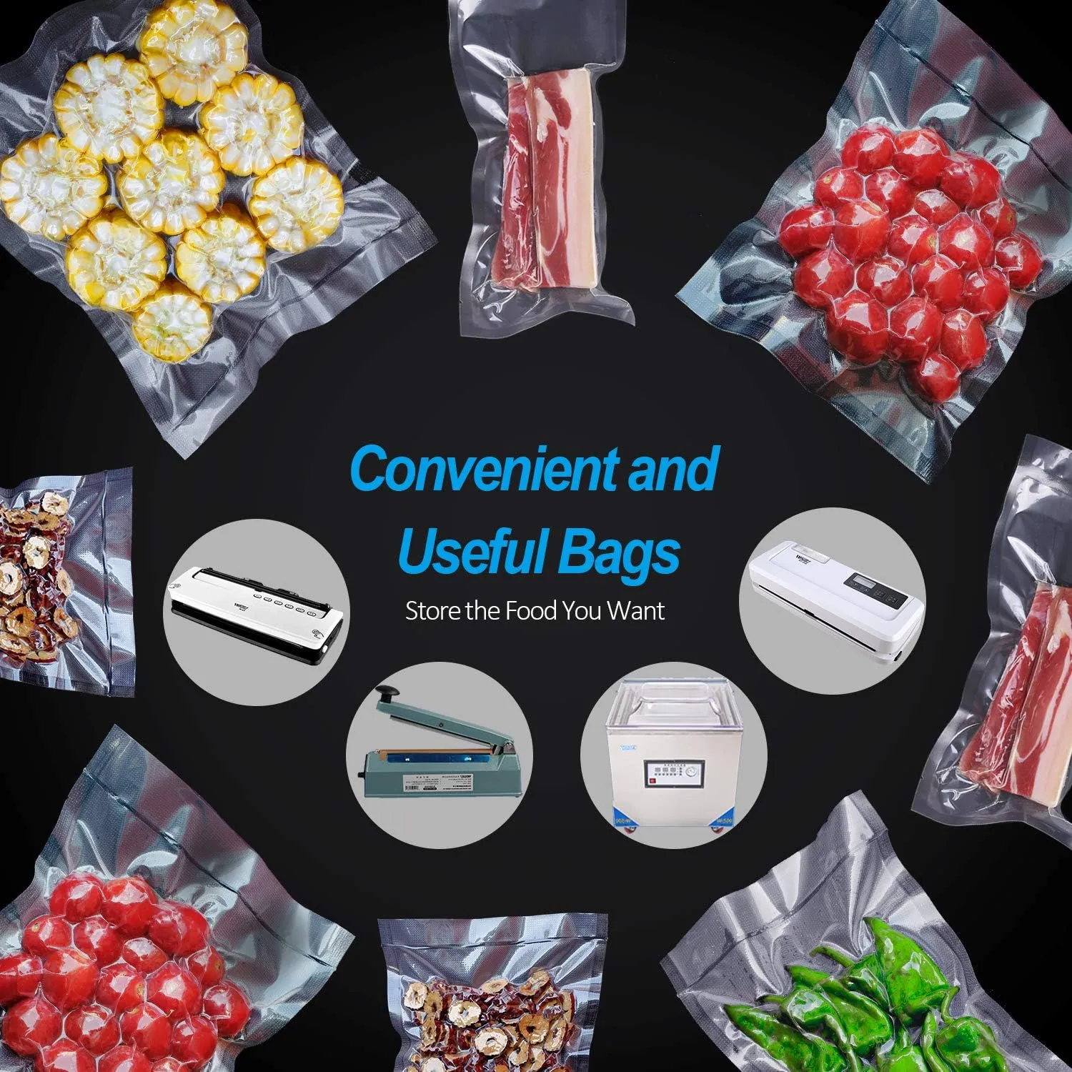 CANLENPK 5.1x7.1 Inch/13x18cm Vacuum Food Seal Bags,Small Food Vacuum Storage Sealer Bag,Seal Meal Snack Fruit Nut Tea Cookie Bean,Boil Steam Heat Freezer Sous Vide Grocery Sealable Food Bag (100PCS)