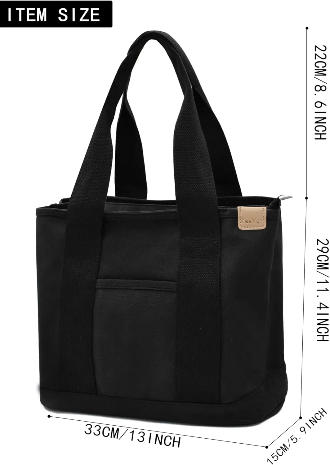 Canvas Tote Bag Casual Multi pockets Handbags Large Capacity Shopping Shoulder Bag with Pocket Bags Work Purses