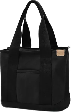 Canvas Tote Bag Casual Multi pockets Handbags Large Capacity Shopping Shoulder Bag with Pocket Bags Work Purses