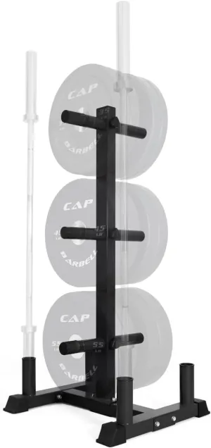 CAPHAUS Olympic Weight Plate Rack for Bumper Plate Storage, w/Barbell Holders and Plate Pegs, Heavy-Duty Olympic Weight Tree for Home Gym, 2 Inch Weight Plate Holder Capable of Holding Up to 800LB