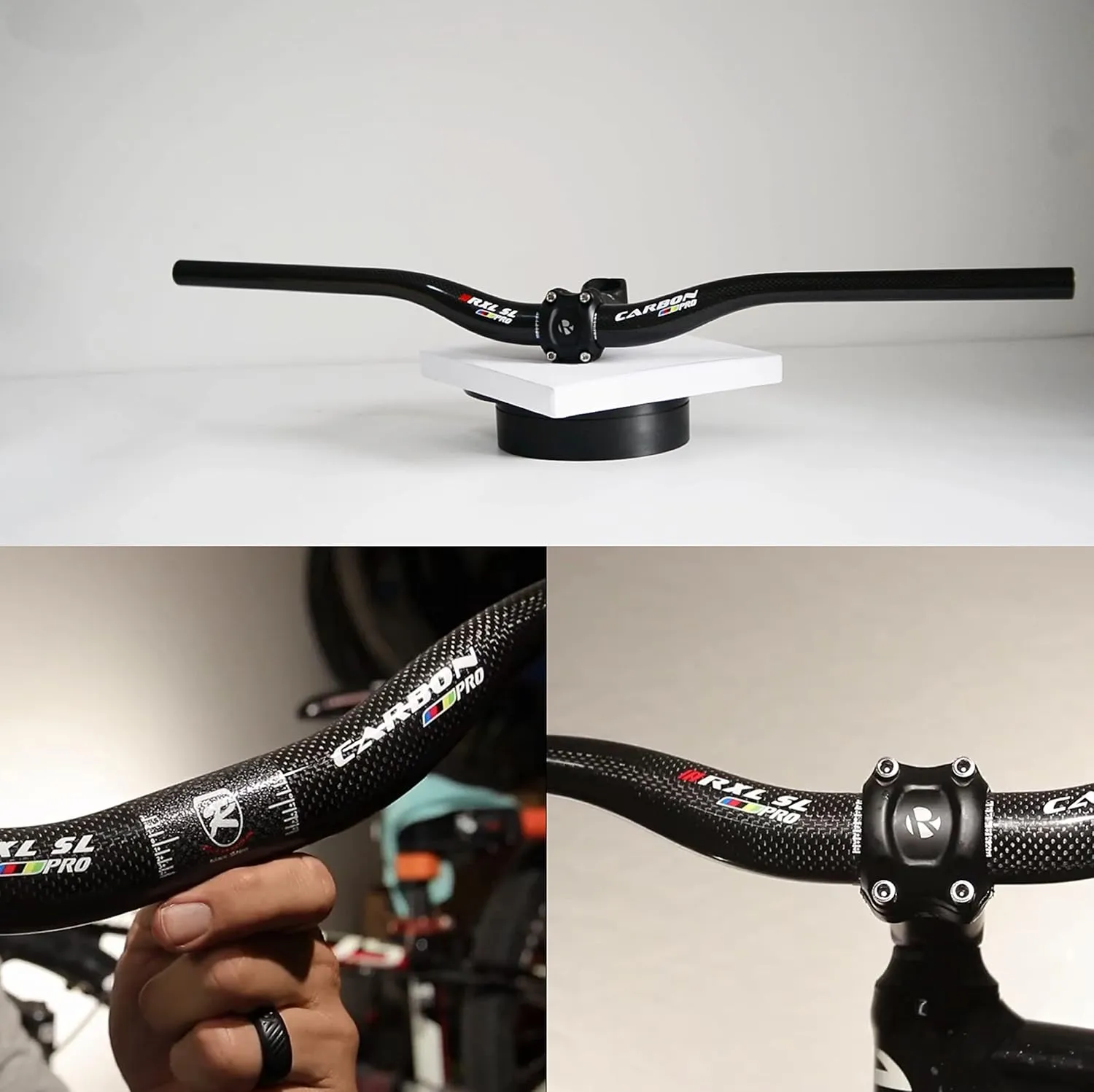Carbon Handlebars, Mountain Bike Handlebars, Riser Bars 31.8mm 3K Matt Glossy 680mm 700mm 720mm 740mm 760mm MTB Handlebars for Mountain Bikes,Road Bike