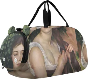 Carry on Duffel Bag Boys Renoir Prints Beauty Lady Portrait Overnight Weekender Duffel Girls Duffle Bags for Travel Duffle Bag for Kids