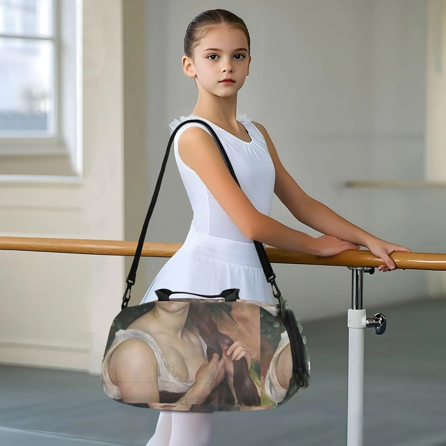 Carry on Duffel Bag Boys Renoir Prints Beauty Lady Portrait Overnight Weekender Duffel Girls Duffle Bags for Travel Duffle Bag for Kids