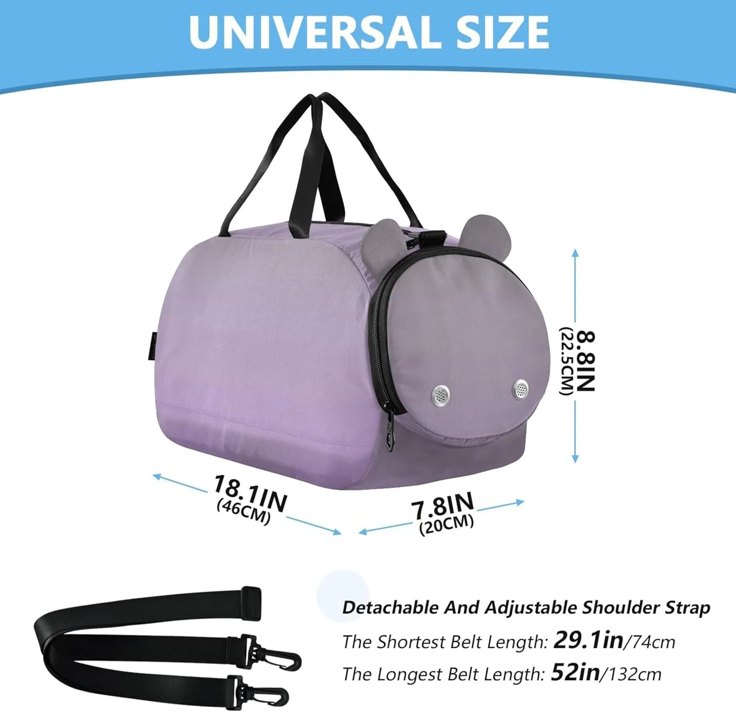 Carry on Duffel for Boys Toddler Weekender Bags Girls Tote Duffle Bags Travel Shoe Compartment Taupe Mauve Gradient Ombre