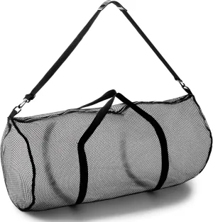 Champion Sports Mesh Duffle Bag with Zipper and Adjustable Shoulder Strap, 15” x 36” - Multipurpose, Oversized Gym Bag for Equipment, Sports Gear, Laundry - Breathable Mesh Scuba and Travel Bag