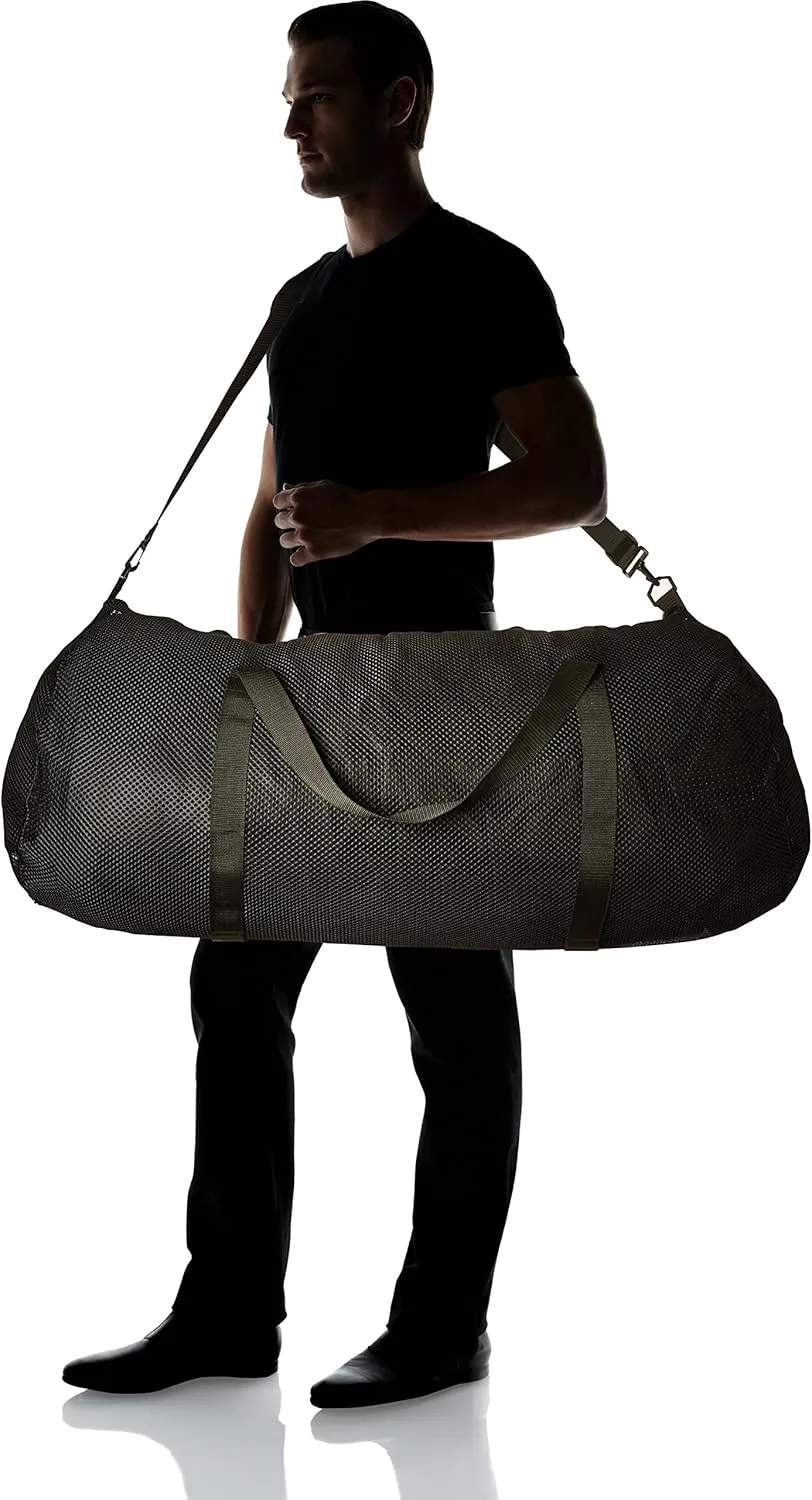 Champion Sports Mesh Duffle Bag with Zipper and Adjustable Shoulder Strap, 15” x 36” - Multipurpose, Oversized Gym Bag for Equipment, Sports Gear, Laundry - Breathable Mesh Scuba and Travel Bag