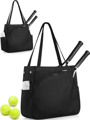 CHICECO Tennis Tote Bag for Women, Large Tennis Racket Bag, tennis bag 2 rackets,Pickleball Bag,Padel Bag