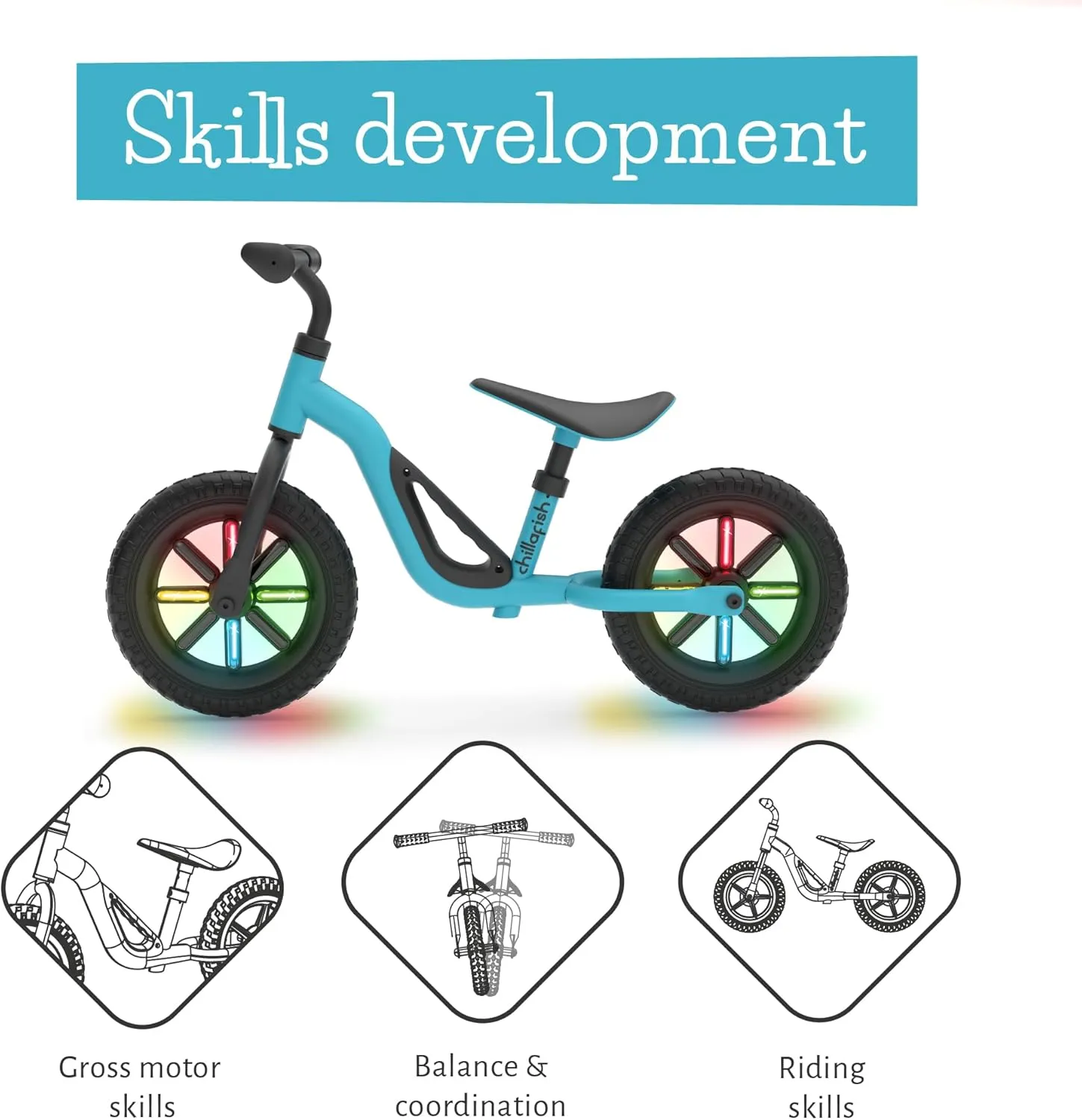 Chillafish Charlie Toddler Balance Bike, Lightweight 10-Inch Bike for Boys & Girls 2 to 4 Years Old, Adjustable Seat, Carry Handle & No-Puncture Tires