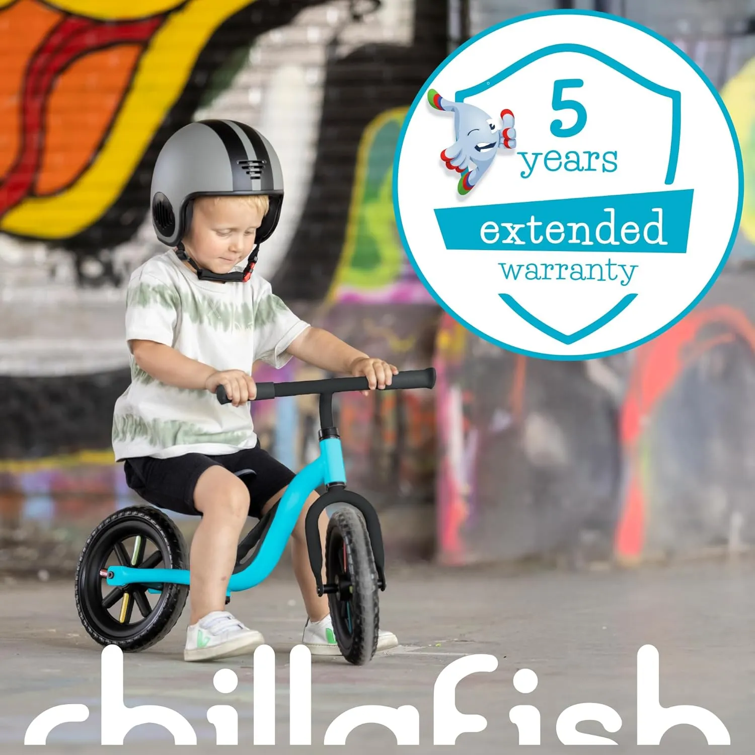 Chillafish Charlie Toddler Balance Bike, Lightweight 10-Inch Bike for Boys & Girls 2 to 4 Years Old, Adjustable Seat, Carry Handle & No-Puncture Tires