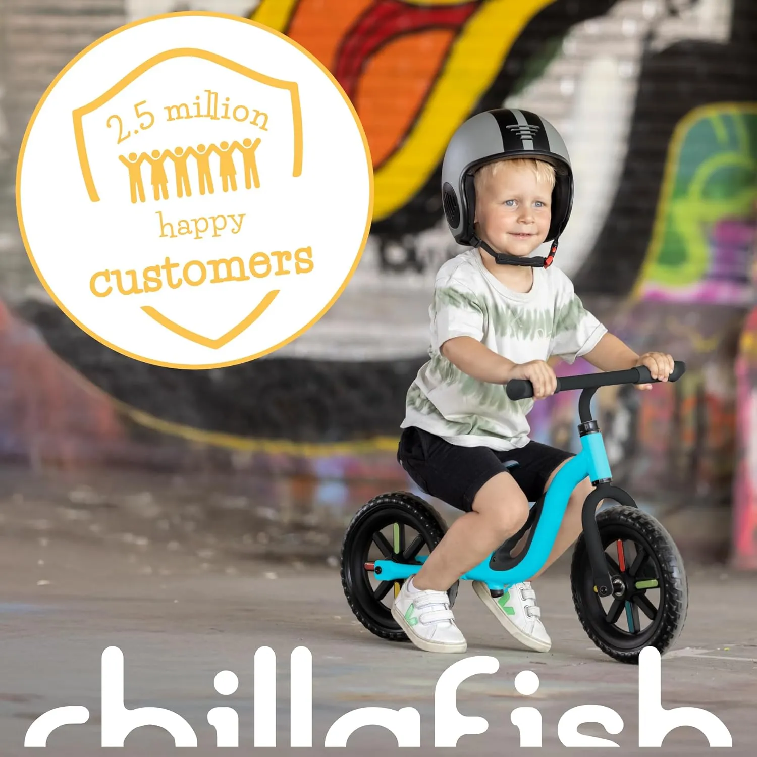 Chillafish Charlie Toddler Balance Bike, Lightweight 10-Inch Bike for Boys & Girls 2 to 4 Years Old, Adjustable Seat, Carry Handle & No-Puncture Tires