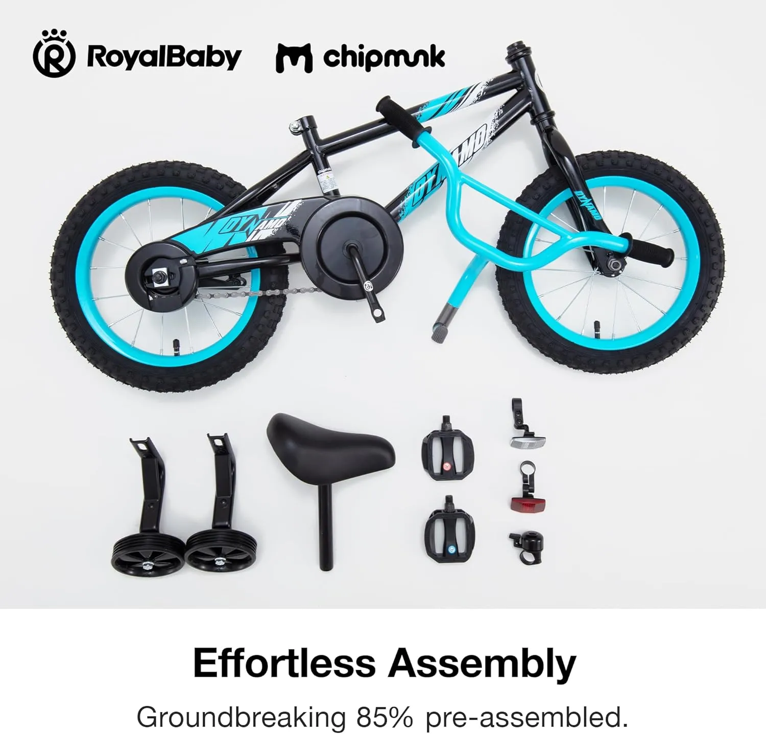 Chipmunk Kids Bike Toddlers 12 14 16 18 Inch Wheel Bicycle Beginners Boys Girls Ages 3-11 Years, Multiple Color Options