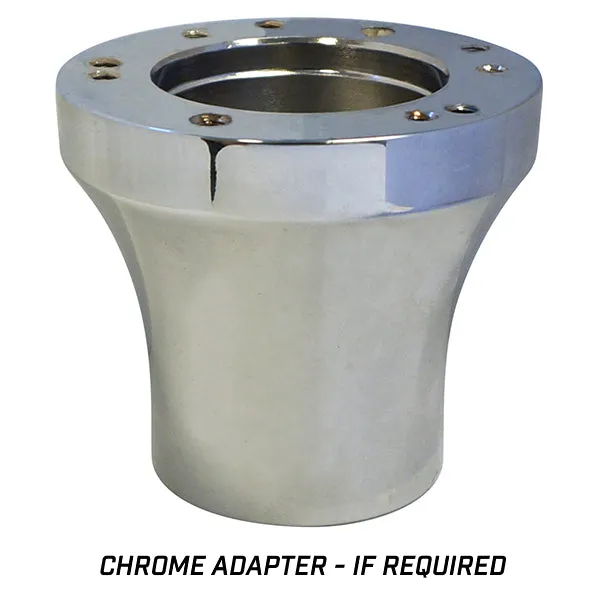 Chrome Custom Racer Golf Cart Steering Wheel with Adapter