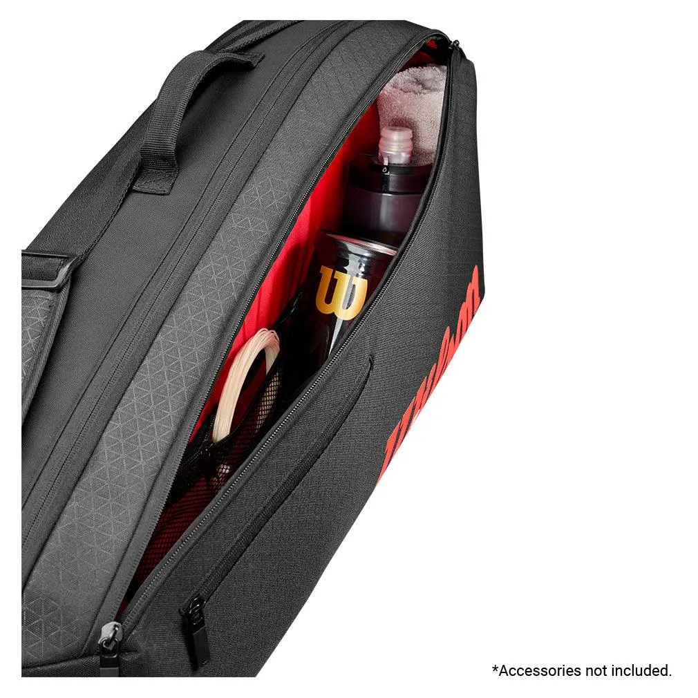 Clash V3 3 Pack Tennis Racquet Bag Black and Infrared