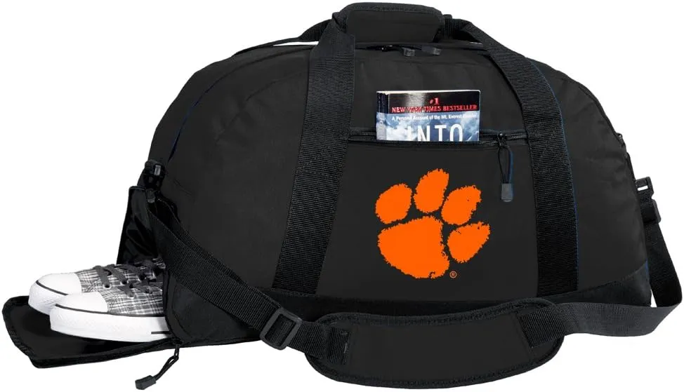 Clemson University Duffel Bag - Clemson Tigers Gym Bags w/SHOE POCKET