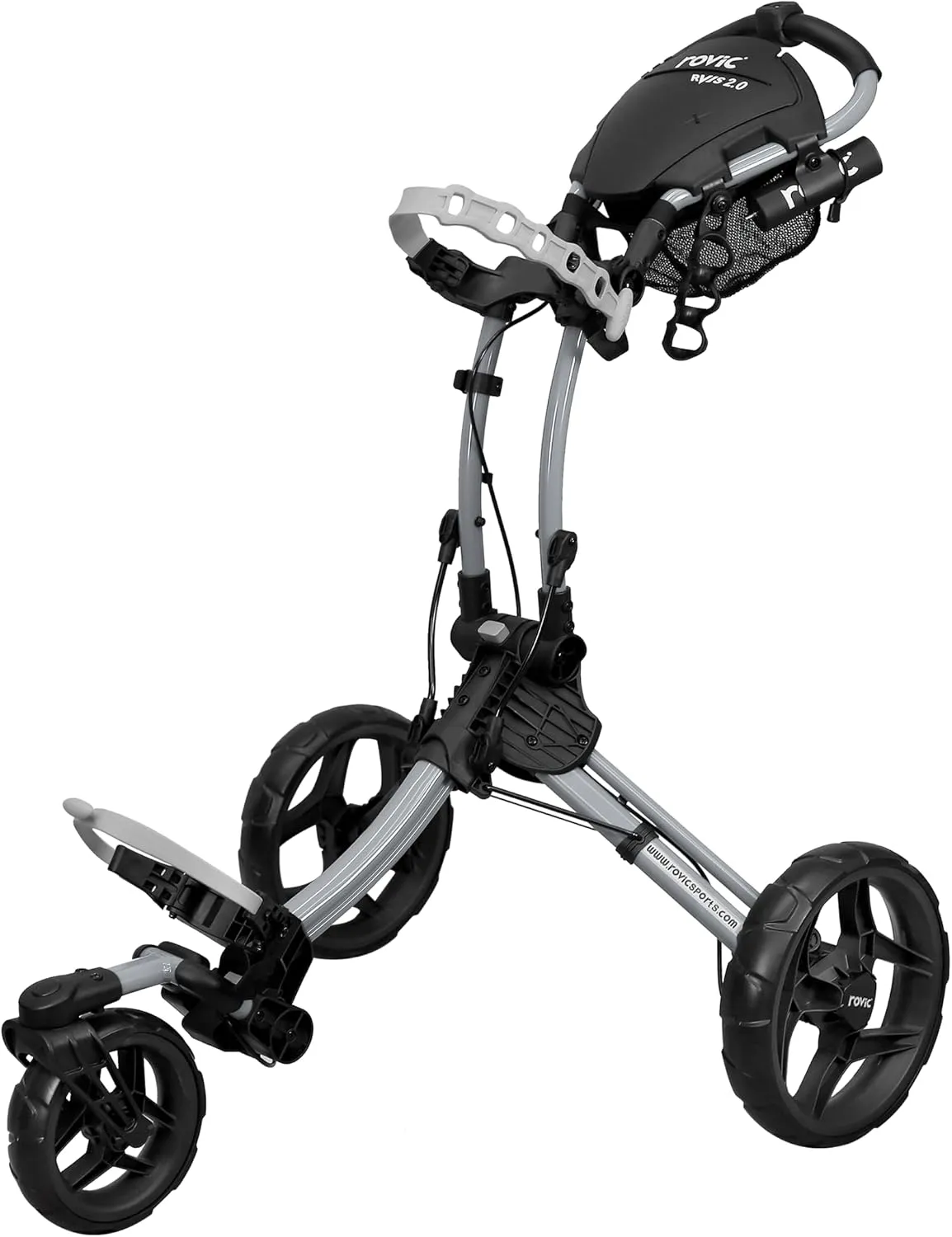 Clicgear Rovic Model RV1S 2.0 Golf Push Cart with 360 Degree Swivel Front Wheel, Foldable 3-Wheel Walking Golf Cart