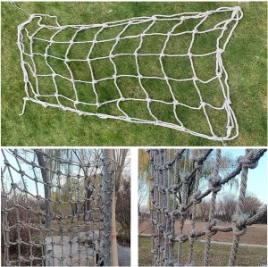 Climbing Frame Net for Kids - Heavy-Duty Hemp Rope Netting,Outdoor Play Equipment, Cargo Climbing Nets, Jungle Gym, Treehouse Ladder, Obstacle Course(26.2 * 27.9ft)