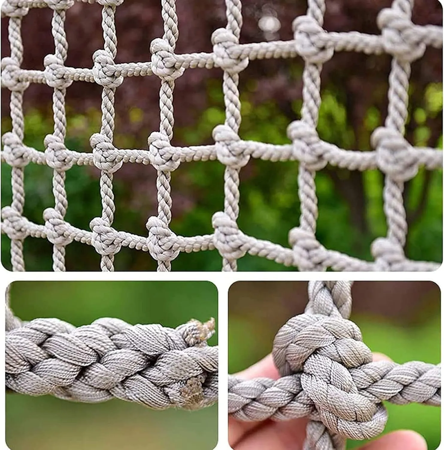 Climbing Frame Net for Kids Outdoor Playground - Durable Hemp Rope Netting, Jute Rope Nets for Treehouse, Cargo Climbing, Children's Fitness Equipment(8 * 10m)