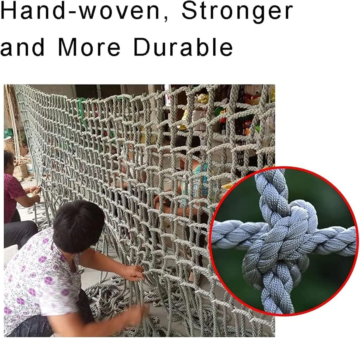 Climbing Frame Net for Kids Outdoor Playground - Durable Hemp Rope Netting, Jute Rope Nets for Treehouse, Cargo Climbing, Children's Fitness Equipment(8 * 10m)