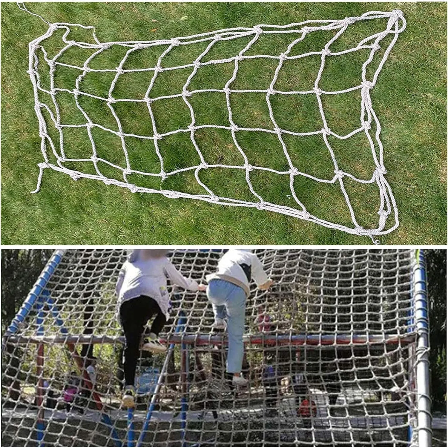 Climbing Frame Net for Kids Outdoor Playground - Durable Hemp Rope Netting, Jute Rope Nets for Treehouse, Cargo Climbing, Children's Fitness Equipment(8 * 10m)