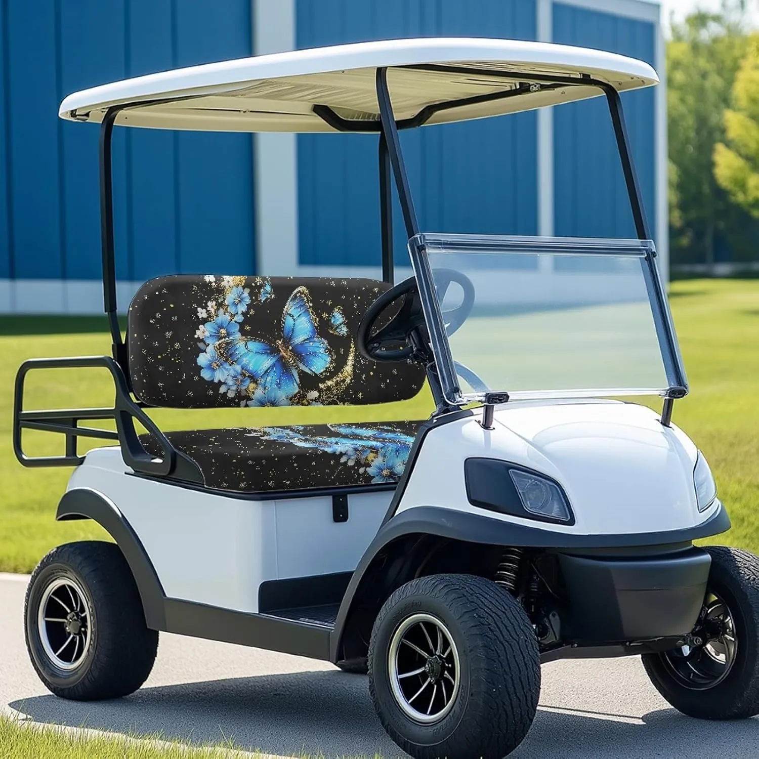 CLOHOMIN 2pcs Golf Cart Seat Bottom Cushion Back Rest Cover for Club Car Sports Golf Travel Sports Golf Cart Seat Cover