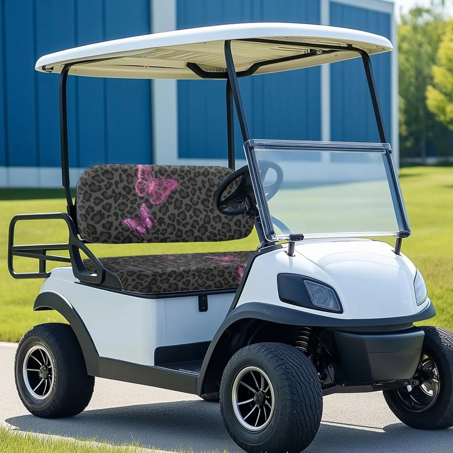 CLOHOMIN 2pcs Golf Cart Seat Bottom Cushion Back Rest Cover for Club Car Sports Golf Travel Sports Golf Cart Seat Cover