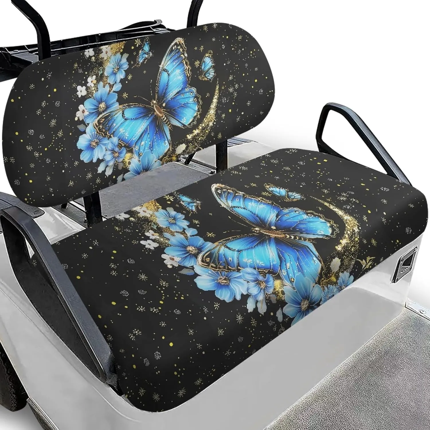 CLOHOMIN 2pcs Golf Cart Seat Bottom Cushion Back Rest Cover for Club Car Sports Golf Travel Sports Golf Cart Seat Cover
