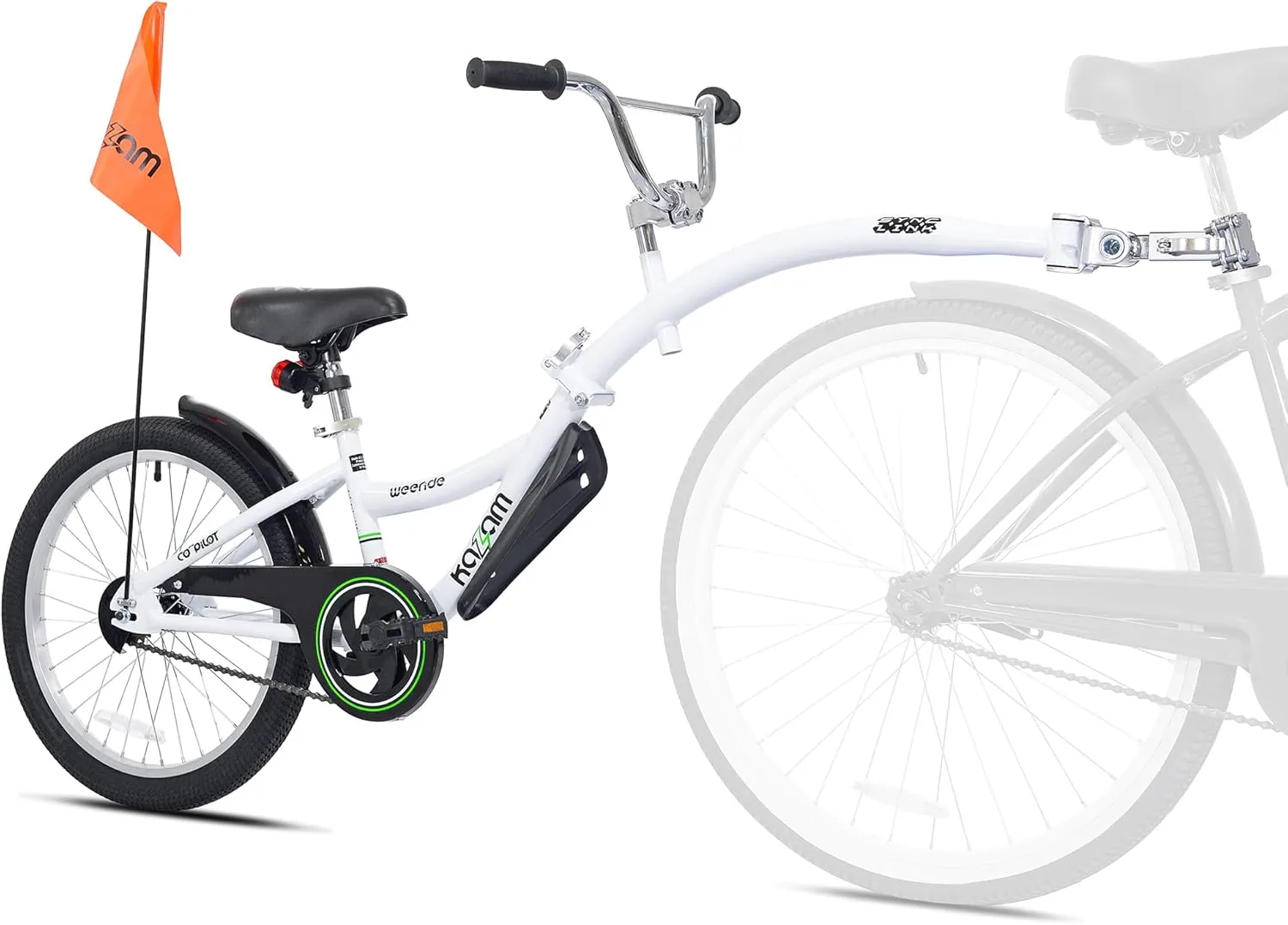 Co-Pilot Bike Trailer - 20 Inch Bike Trailer with Adjustable BMX Stem and Handlebar - Lightweight Aluminum Frame and Padded Saddle for Cycling - Perfect for Family Rides